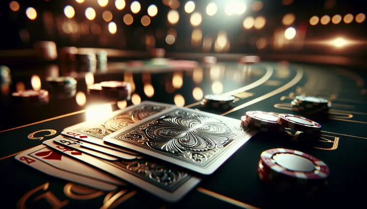 Một bộ bài đang được sử dụng trong trò chơi Blackjack