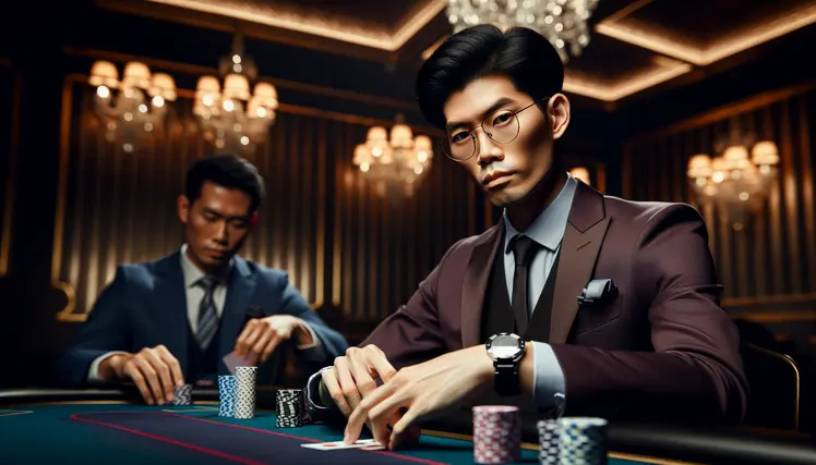 Hình ảnh người chơi xì tố chuyên nghiệp với chiến thuật tốt